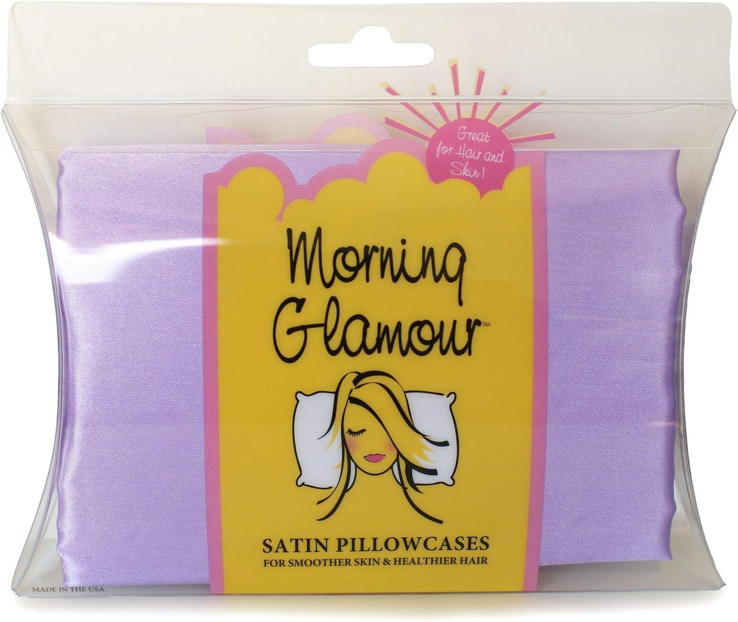 MorningGlamour Morning Glamour Satin Pillowcases for Hair & Skin, Similar to Silk, Standard/Queen Size Set of 2, Cooling Pillow Case with E…