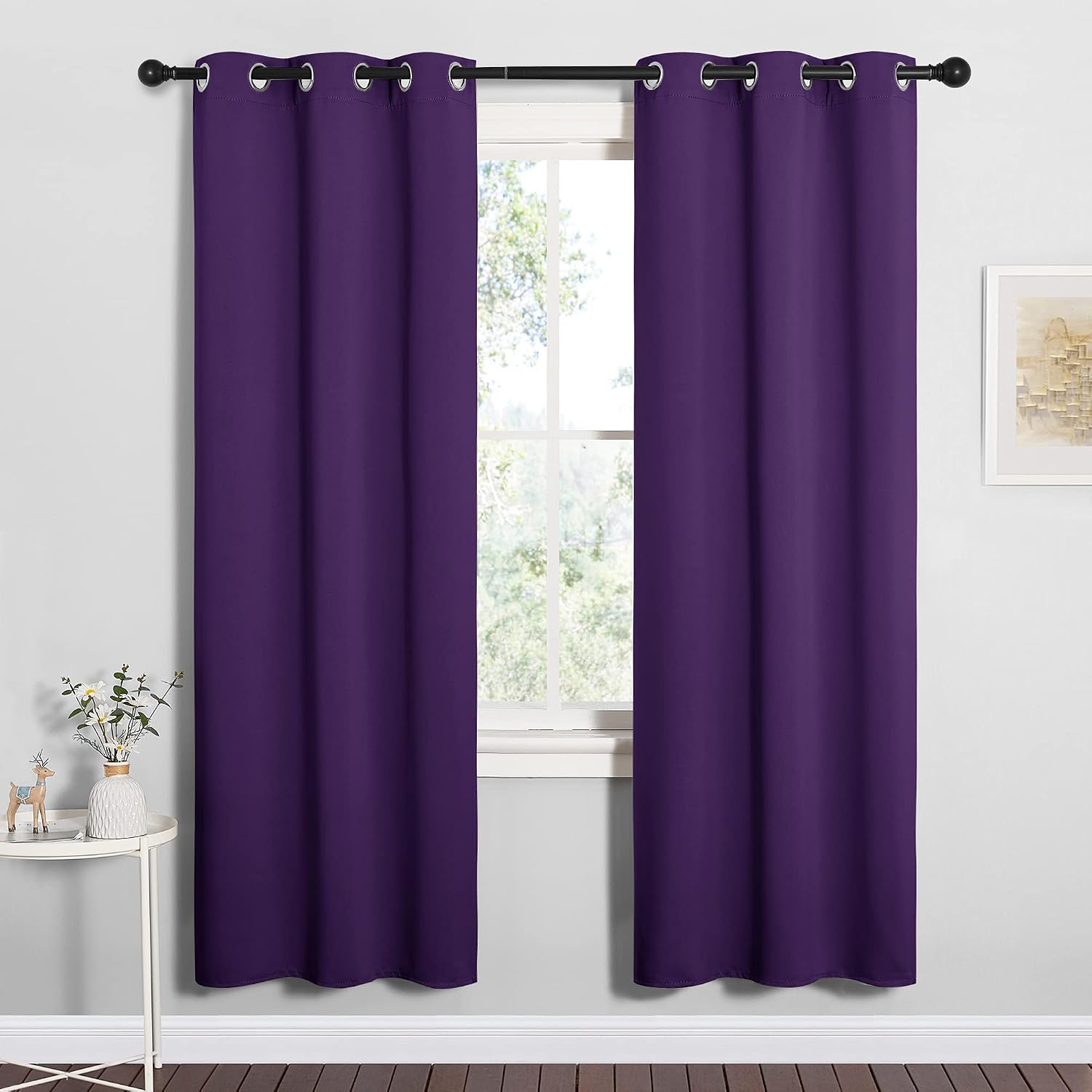 NICETOWN Thermal Insulated Blackout Draperies Curtains, Triple Weave Home Decoration Solid Ring Top Blackout Drape Panels for Bedroom…