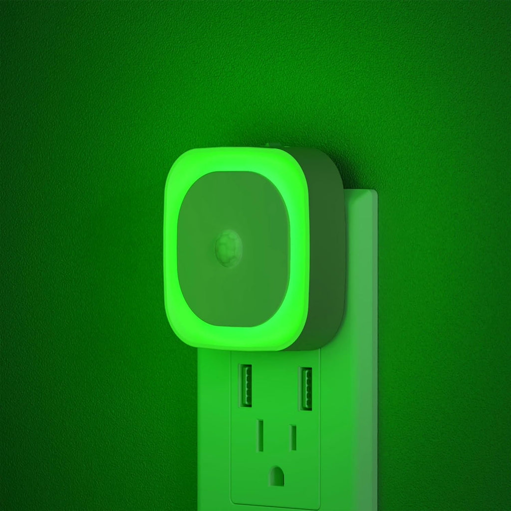 Yunlex 2 Pack Plug in Night Light with Motion Sensor & Dusk to Dawn Sensor, 3 Sensor Modes, Auto ON/OFF, Dimmable Reflected Light, Calming…