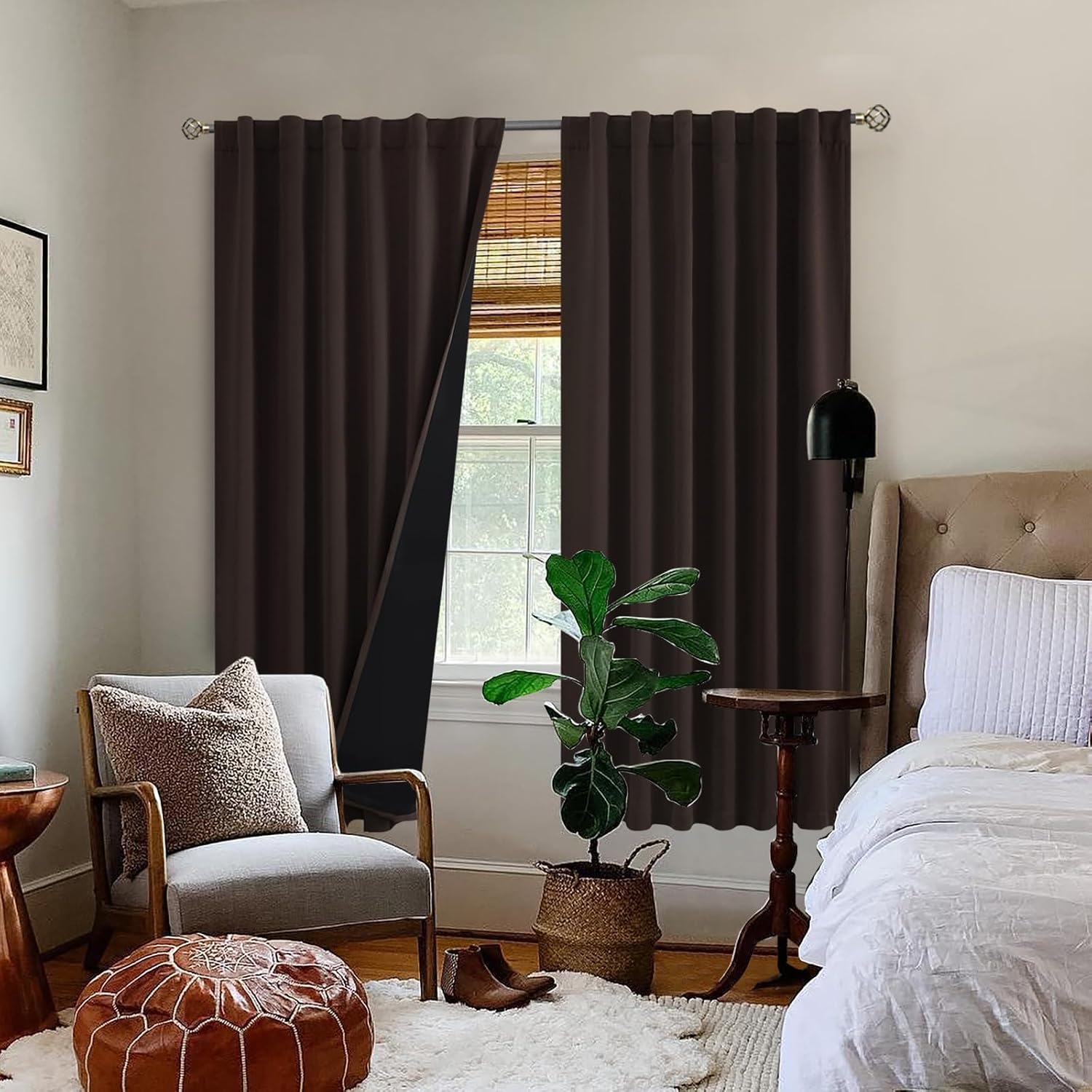 BGment 72 inch Curtains with Thermal Insulation Liner, 100% Blackout Light Blocking Noise Cancelling Room Darkening Rod Pocket and Back…