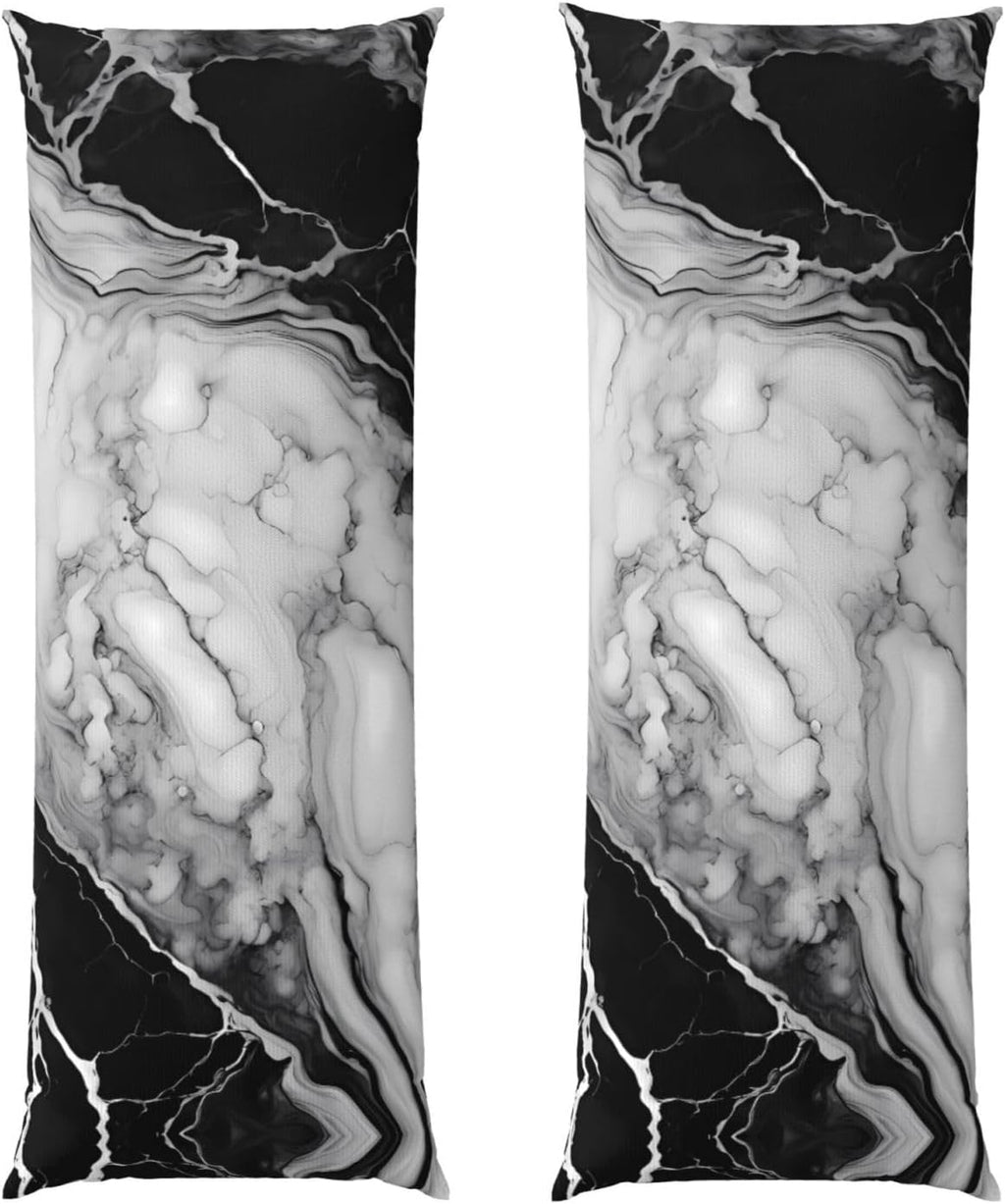 Sovvin Black and White Marble Body Pillow Cover Long Pillow Case with Zipper Decorative Soft Cushion Bedding Pillowcase for Couch Be…
