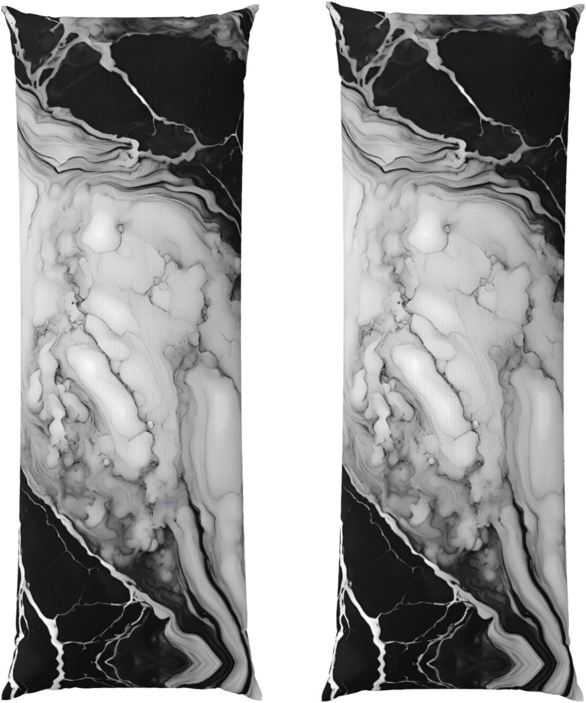 Sovvin Black and White Marble Body Pillow Cover Long Pillow Case with Zipper Decorative Soft Cushion Bedding Pillowcase for Couch Be…