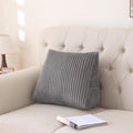 Corduroy Wedge Reading Pillow for Bed, 3 Sizes, 4 Colors for Bed, Sofa, Office Chair (Grey, Medium 19 * 16 * 7in)
