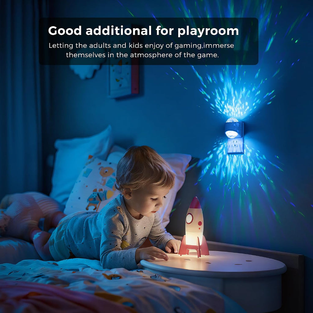 L LOHAS LED Night Light for Kids, Plug in Night Light with Light Sensor, Multi-Color Projector Light for Kids Playroom Ceiling Decor Home…