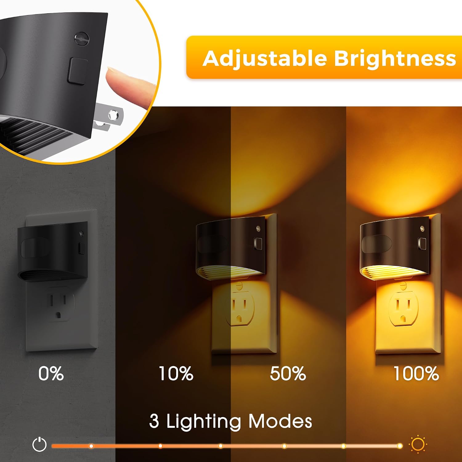 L LOHAS LED Night Light with Motion Sensor & Dusk to Dawn Sensor, Night Lights Plug into Wall with 30-100lm Adjustable Brightness…