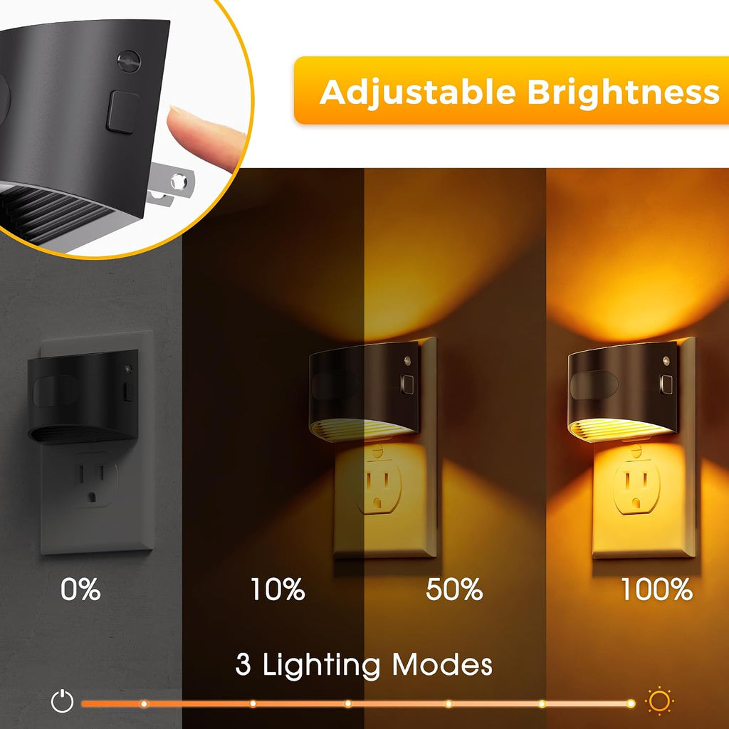 L LOHAS LED Night Light with Motion Sensor & Dusk to Dawn Sensor, Night Lights Plug into Wall with 30-100lm Adjustable Brightness…