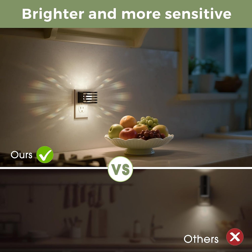 L LOHAS LED Night Lights Plug into Wall, 4 Pack 3CCT Night Light with Dusk to Dawn Sensor, Amber/3000K/5000K Color Changing Night-Lights…