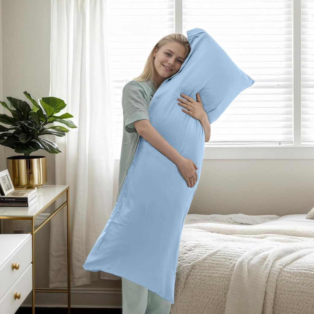 Body Cooling Pillow Cases Cover, Bamboo Rayon Body Pillowcases with Zipper Closure, Cool & Breathable Pillow Case for Hot Sleepers and…