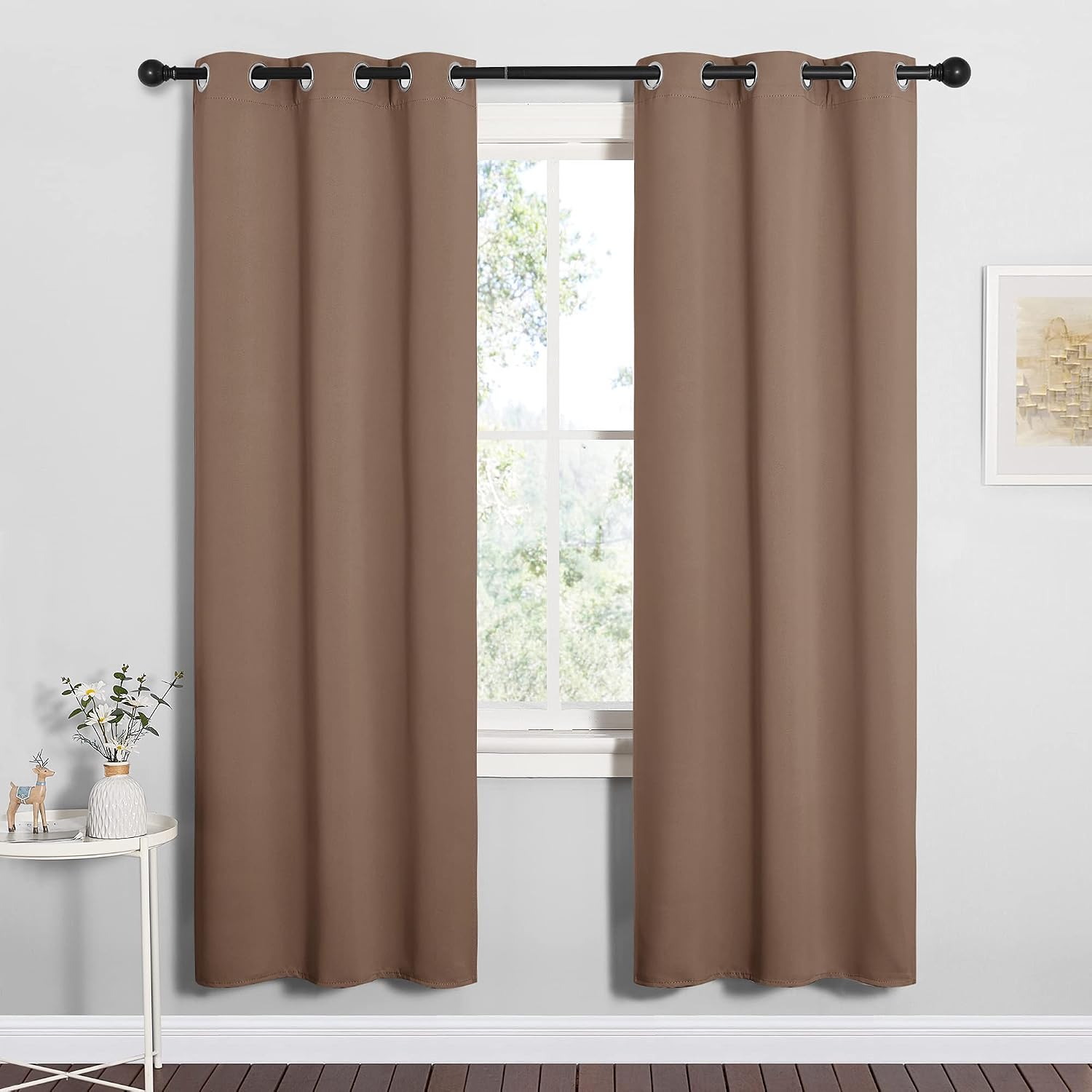 NICETOWN Blackout Window Curtains and Drapes for Kitchen, Window Treatment Thermal Insulated Solid Grommet Blackout Drapery Panels (Set…