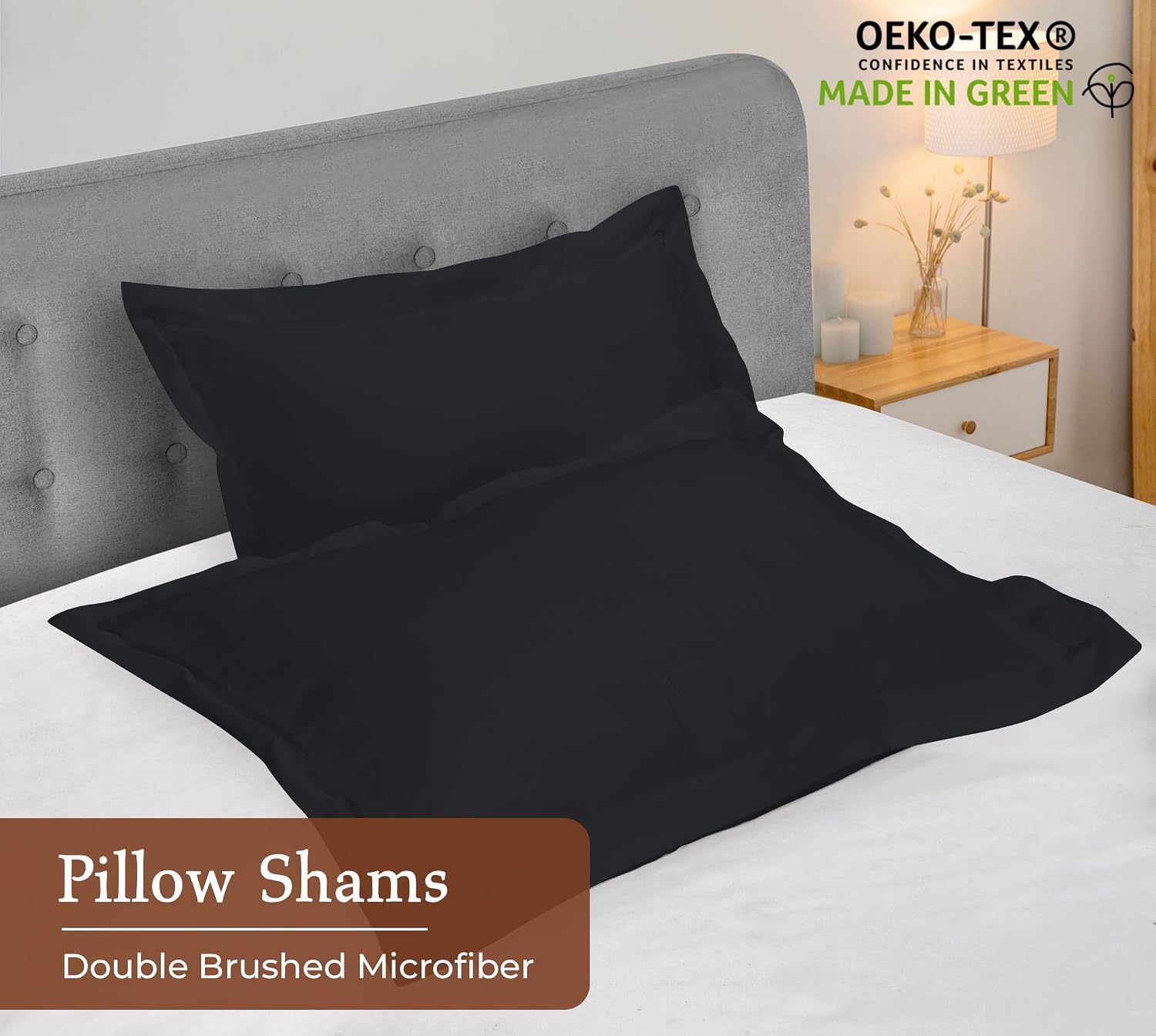 Royalelinens Royale Linens Pillow Shams 2 Pack Standard Size 20x26 Inch - Brushed Microfiber - Bed Pillow Shams, Wrinkle Resistant Super So…