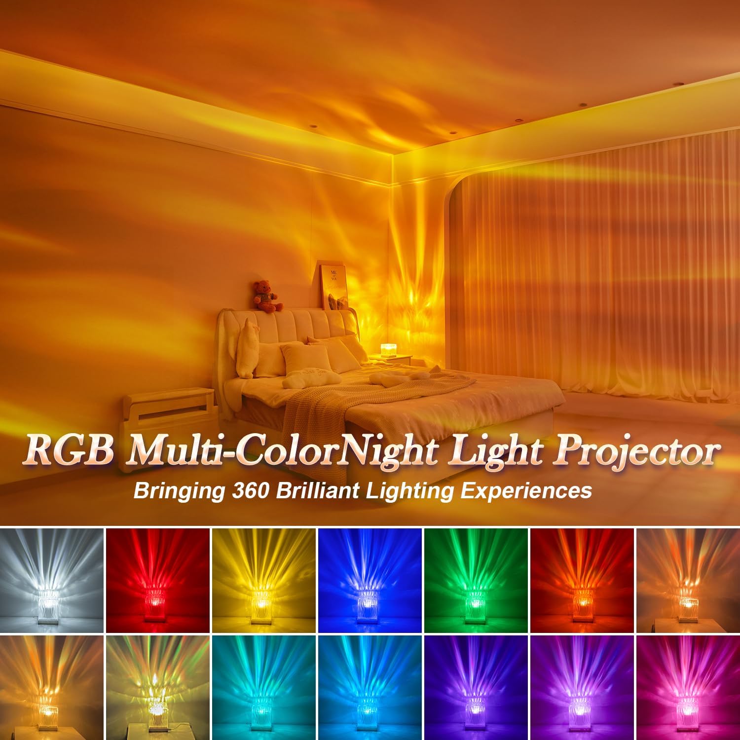 One Fire Teenager Girl Gift Ideas Northern Lights Projector,18 Colors Aurora Light Projector, Dimmable Aurora Projector Mood Lighting for…