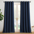 Nicetown Room Darkening Draperies Curtains Panels, 2 Panels Navy Blue W52 x L96 Blue