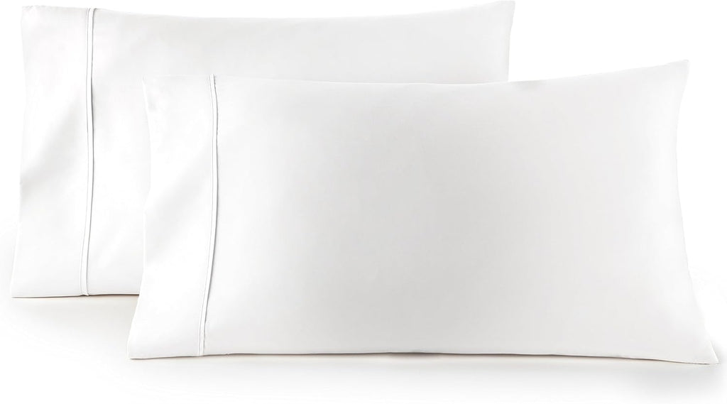 HCCollection HC Collection King Pillow Cases Set of 2- Microfiber, Extra Soft Pillowcases - easy maintenance & Machine Washable - White…