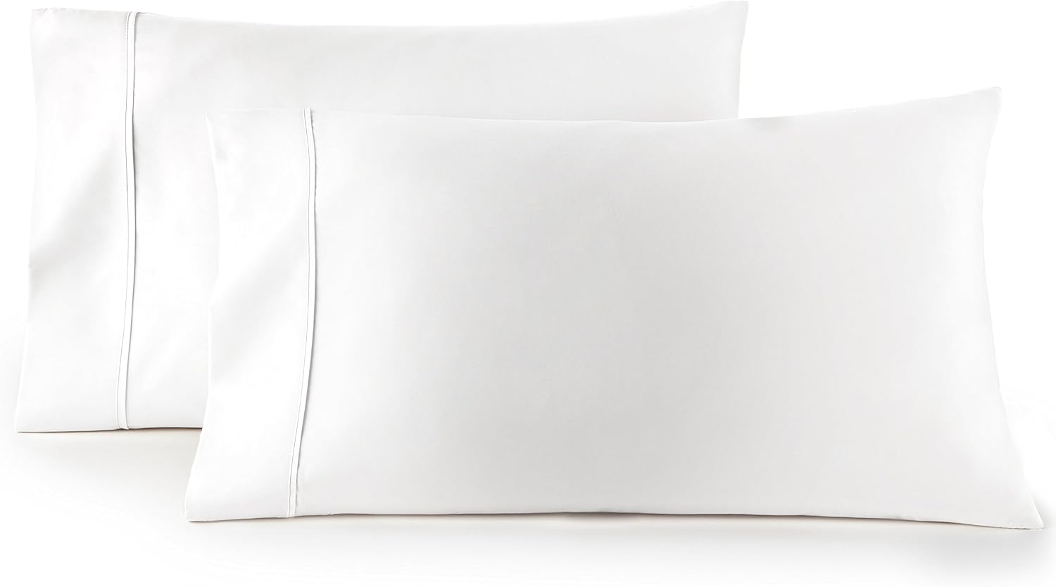 HCCollection HC Collection King Pillow Cases Set of 2- Microfiber, Extra Soft Pillowcases - easy maintenance & Machine Washable - White…