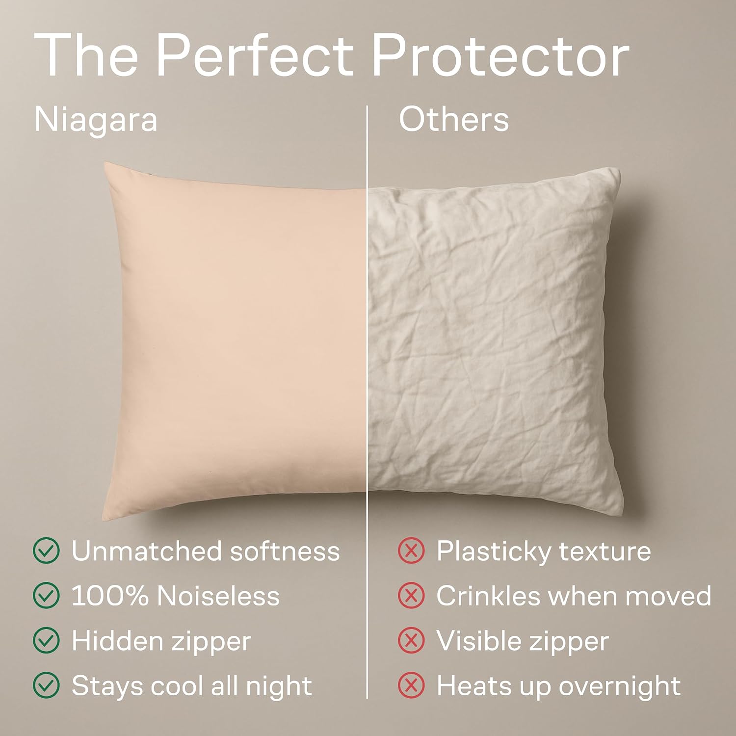 Ultra Soft Pillow Protectors with Zipper Queen Size - Set of 4 Breathable Pillow Covers - 100% Protection Against Stains, Dust & Dirt…