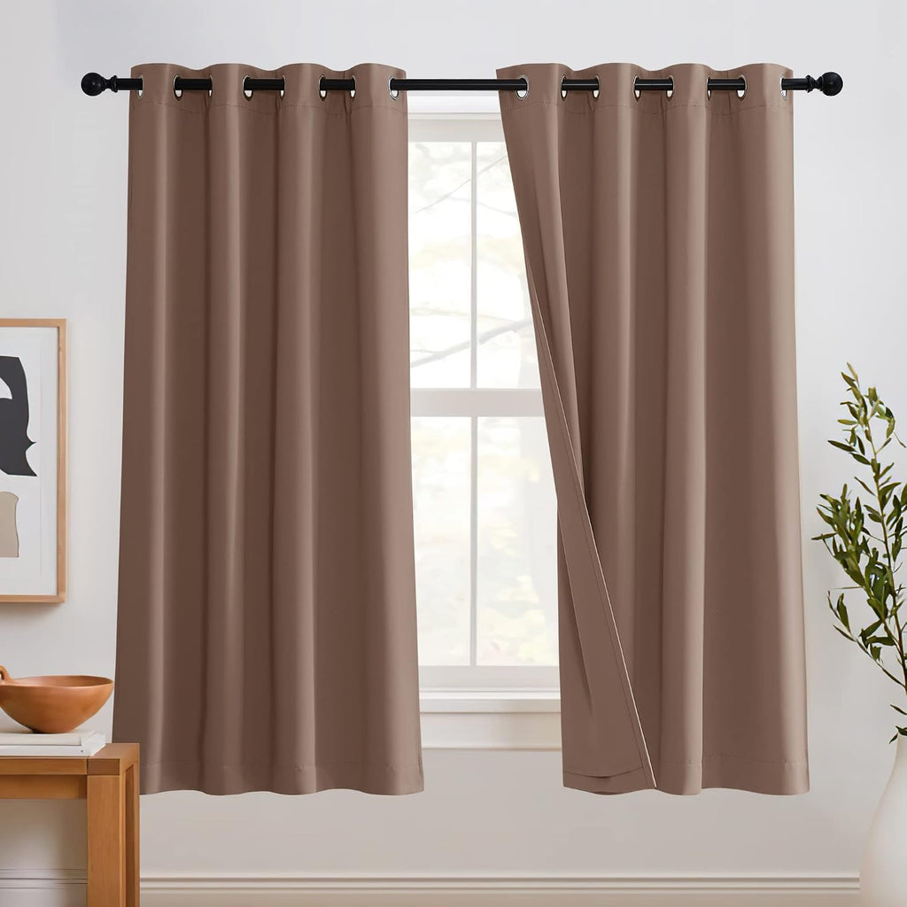 Rybhome RYB HOME Noise Reducing Curtains - 3 Layers 100% Blackout Curtains Heavy Duty Thermal Insulated Window Drapes for Kids Room Studio…