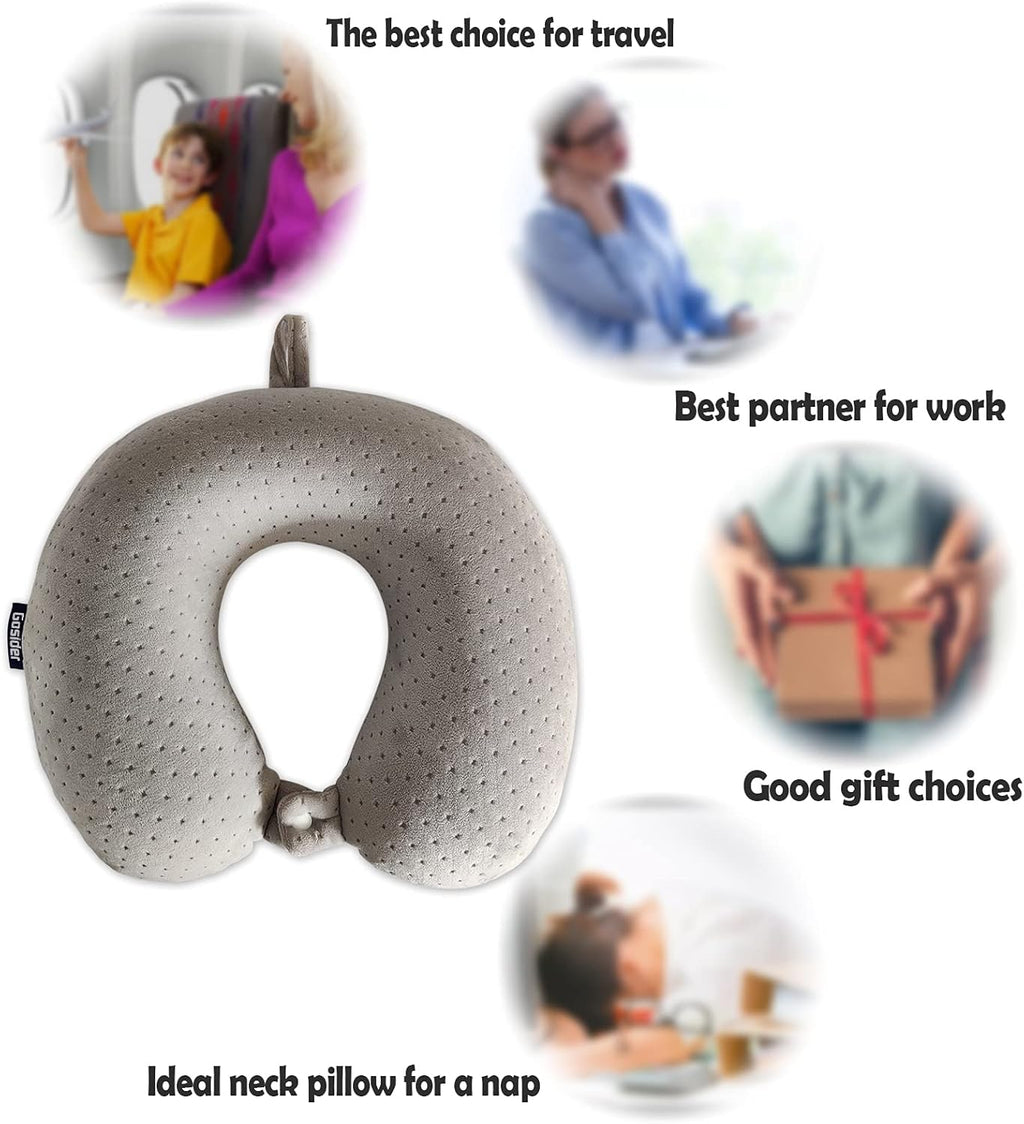 Gosider Memory Foam Travel Pillow, Comfortable Travel Neck Pillow U Shape, Support Neck and Head to Relieve Fatigue, Portable Neck Pillow S…