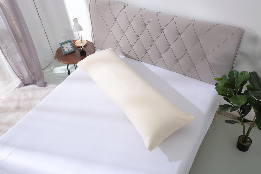 EVOLIVE Ultra Soft Microfiber Body Pillow Cover/Pillowcases 21"x54" with Hidden Zipper Closure (Ivory, 21"x54" Body Pillow Cover)