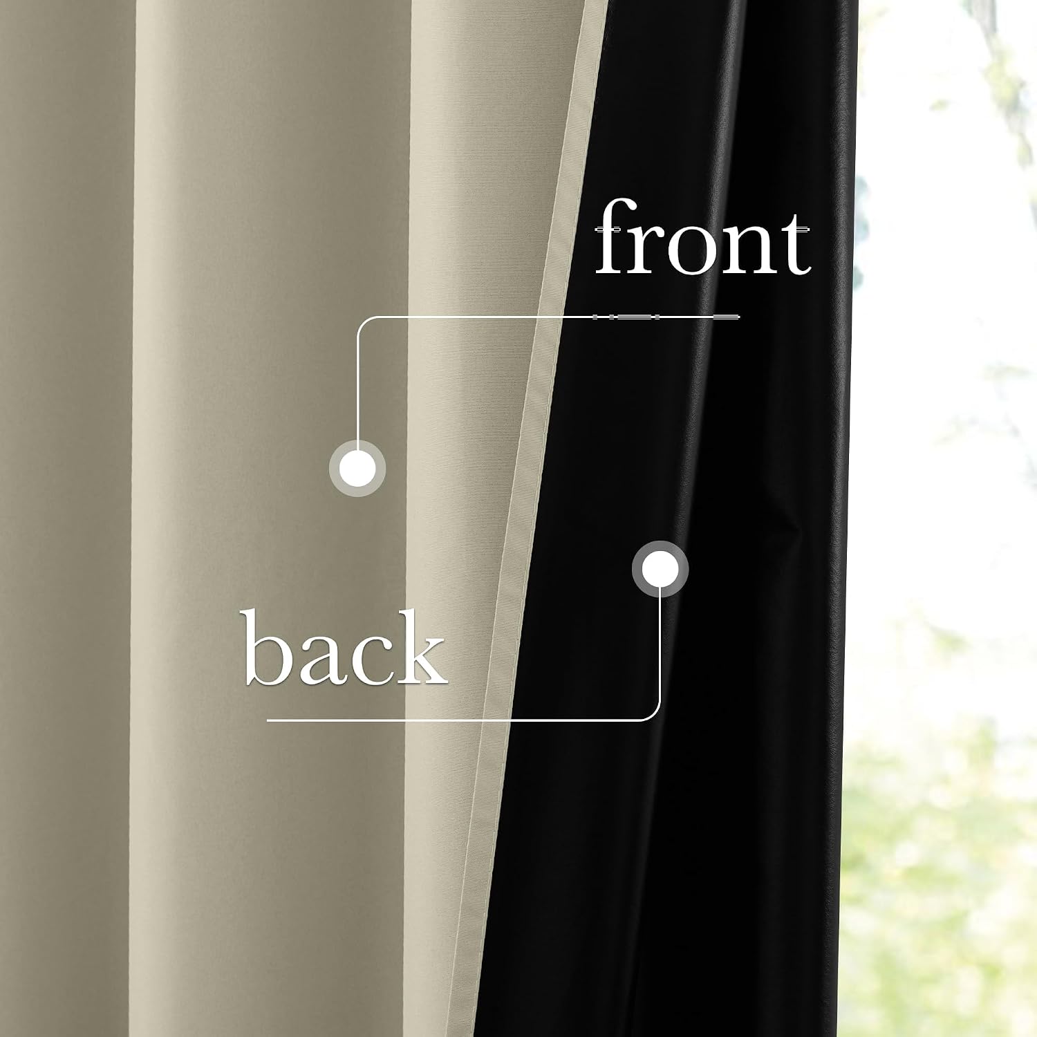 Nicetown 100% Blackout Muted Beige Curtains 84 inches Long, Grommet Energy Saving Thermal Insulated Window Treatments Lightweight for Bedro…