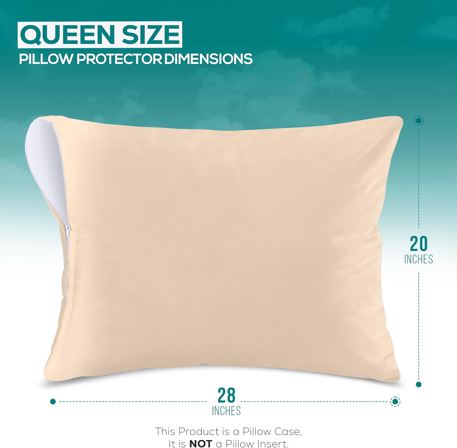 Utopiabedding Utopia Bedding 100% Waterproof Pillow Protectors with Zipper Queen Size (Set of 2), Bed Bug and Dust Mite Proof Zippered Pill…