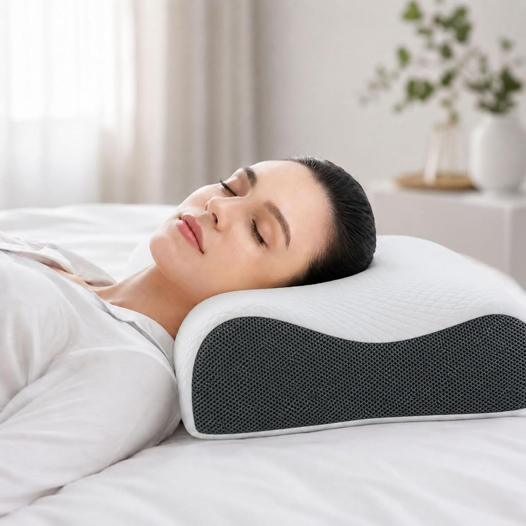 Memory Foam Cervical Pillow for Neck Support - Orthopedic Ergonomic Contour Pillow for Side Back Sleepers - Relatively Soft,150…