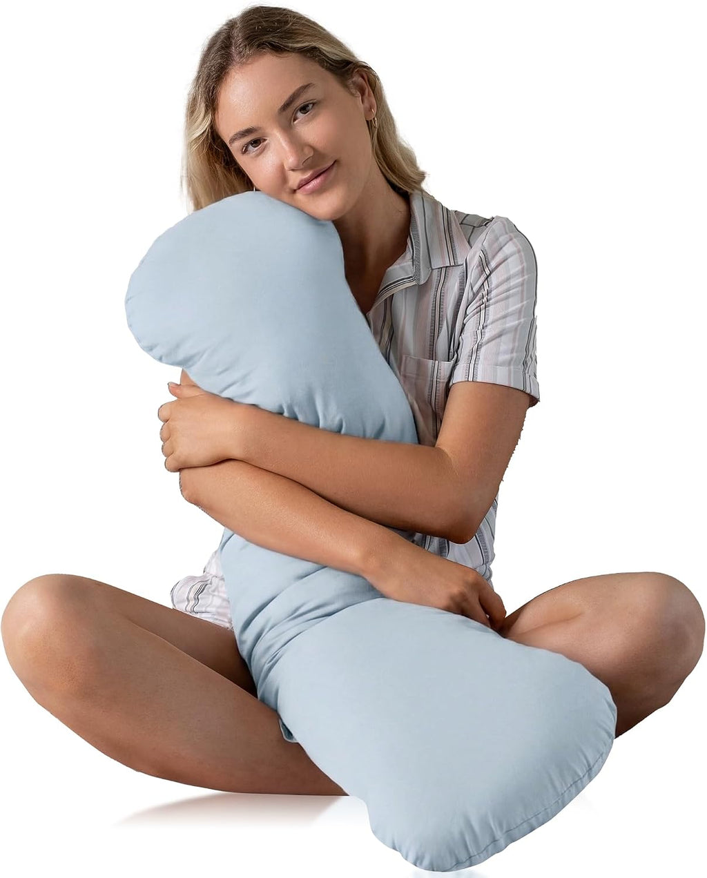 SleepCloud Weighted Body Pillow 6.5lbs - Weighted Pillow for Deeper Sleep (41” x 10”) - Cooling Body Pillows for Adults, Side Sleeper…