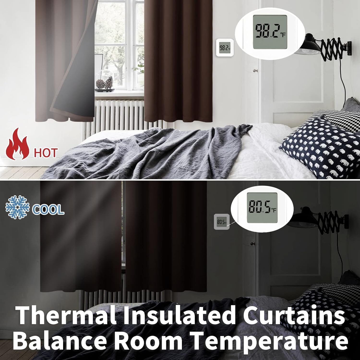 BGment Thermal Insulated 100% Blackout Curtains for Bedroom with Black Liner, Double Layer Full Room Darkening Noise Reducing Grommet Curta…