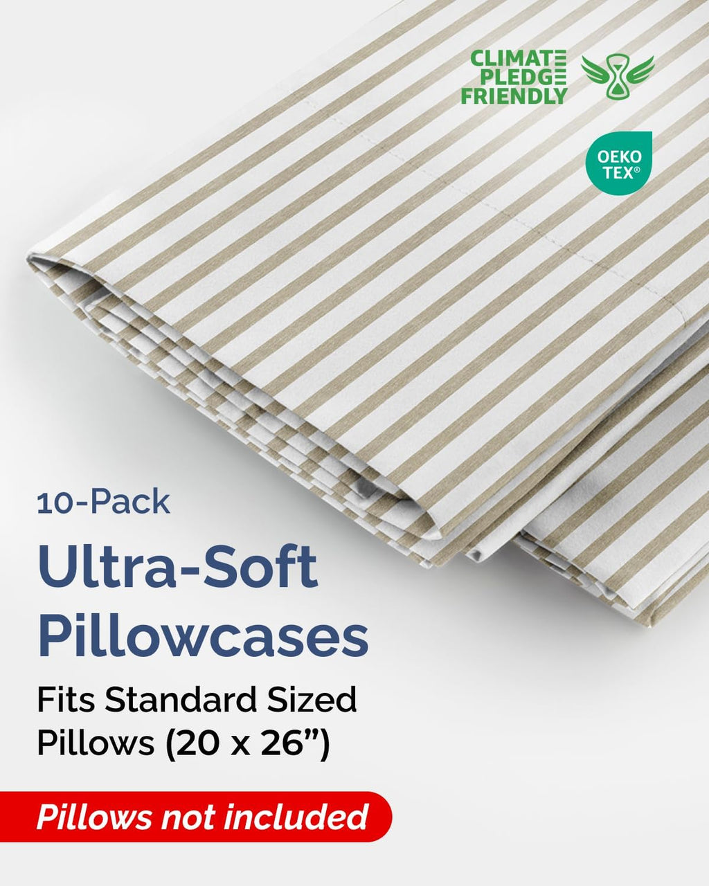 Standard Pillow Cases Set of 10 - Ultra Soft Hotel Quality Pillowcase Covers - Comfy & Wrinkle Free - Shrink & Fade Resistant - Machine…