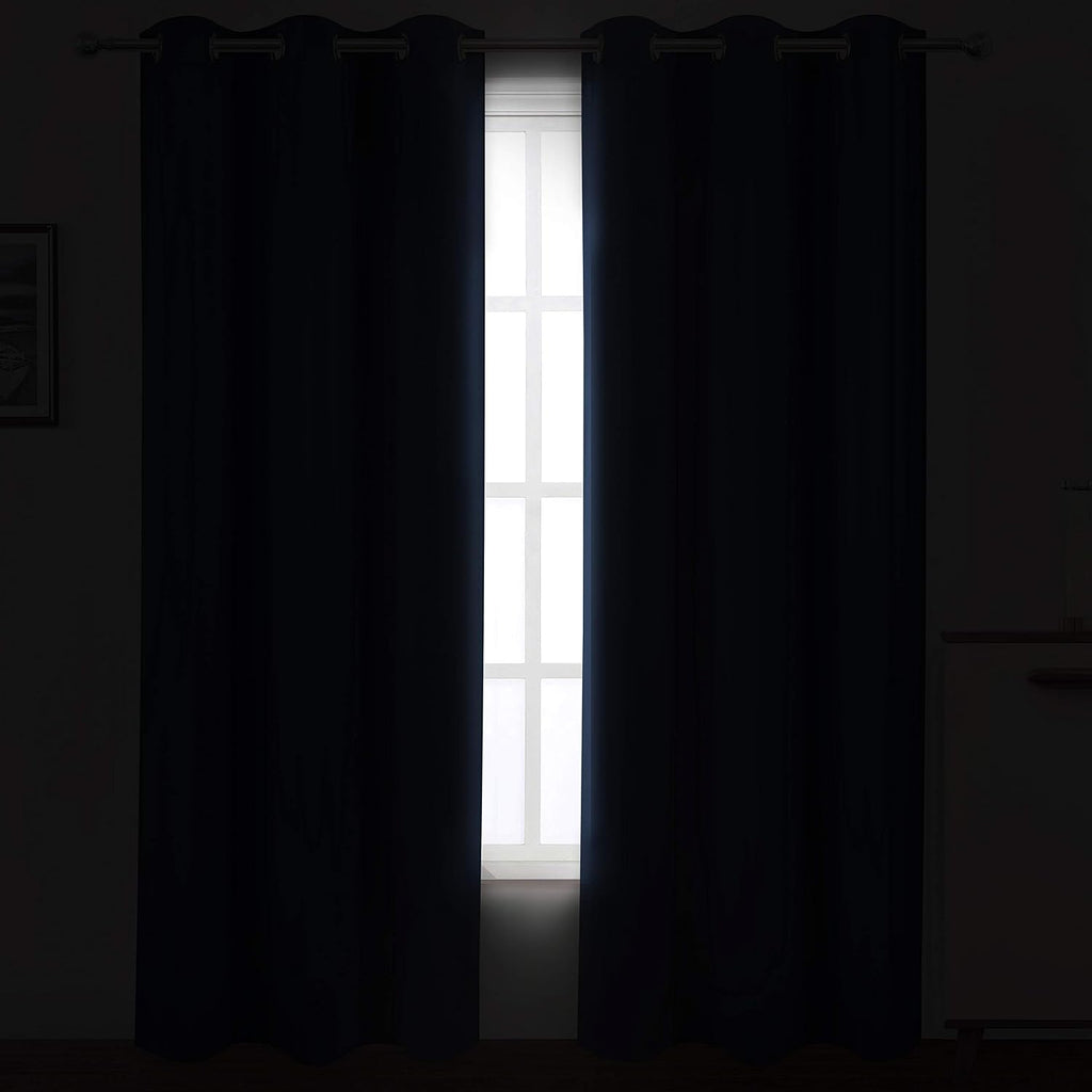 Lemomo Navy Thermal Blackout Curtains/38 x 84 Inch/Set of 2 Panels Room Darkening Curtains for Bedroom 84 Inch blue