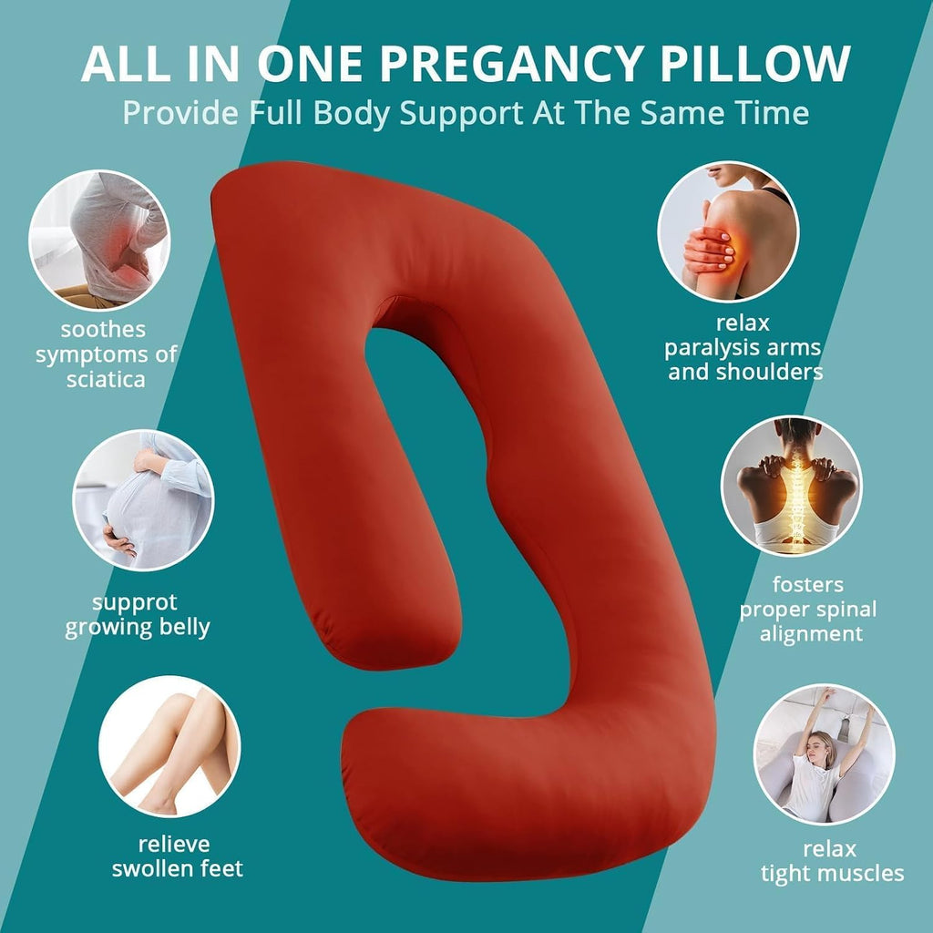 Sasttie Pregnancy Pillows for Sleeping, U Shaped Cooling Full Body Pillow with Removable Cover, Pregnant Women Must Haves, Maternity Essent…