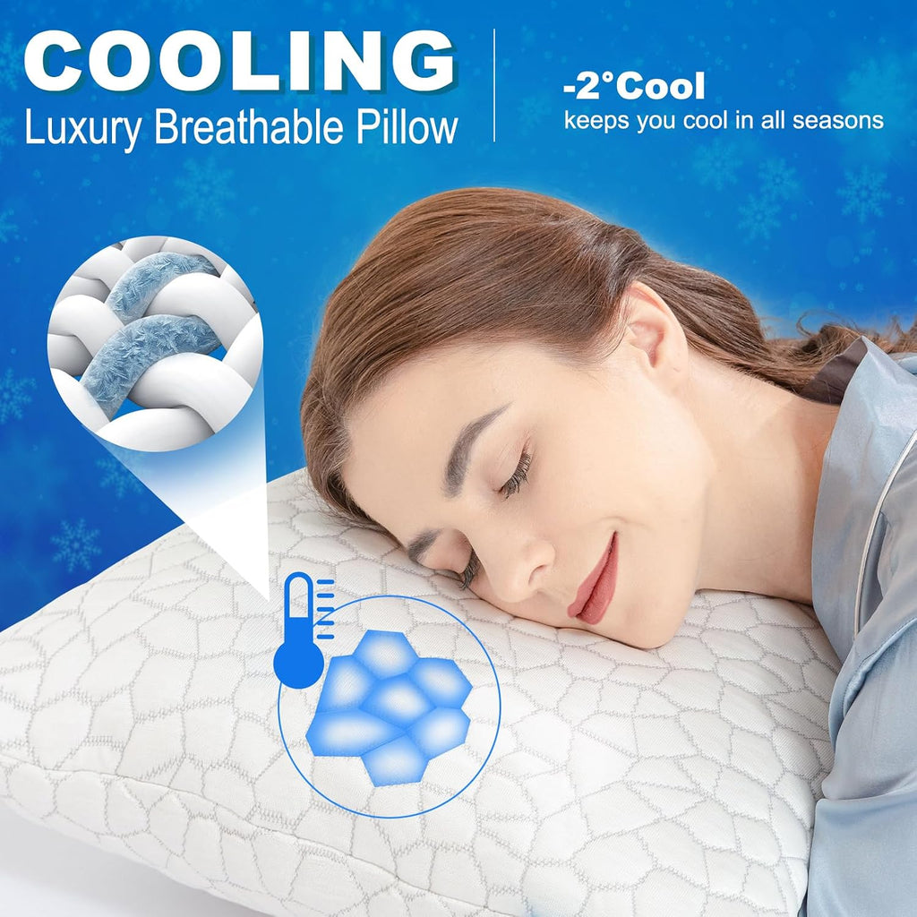 Supamodern SUPA MODERN Cooling Bed Pillows for Sleeping 1 Pack Shredded Memory Foam Pillows Adjustable Cool Pillow for Side Back Stomach Sl…