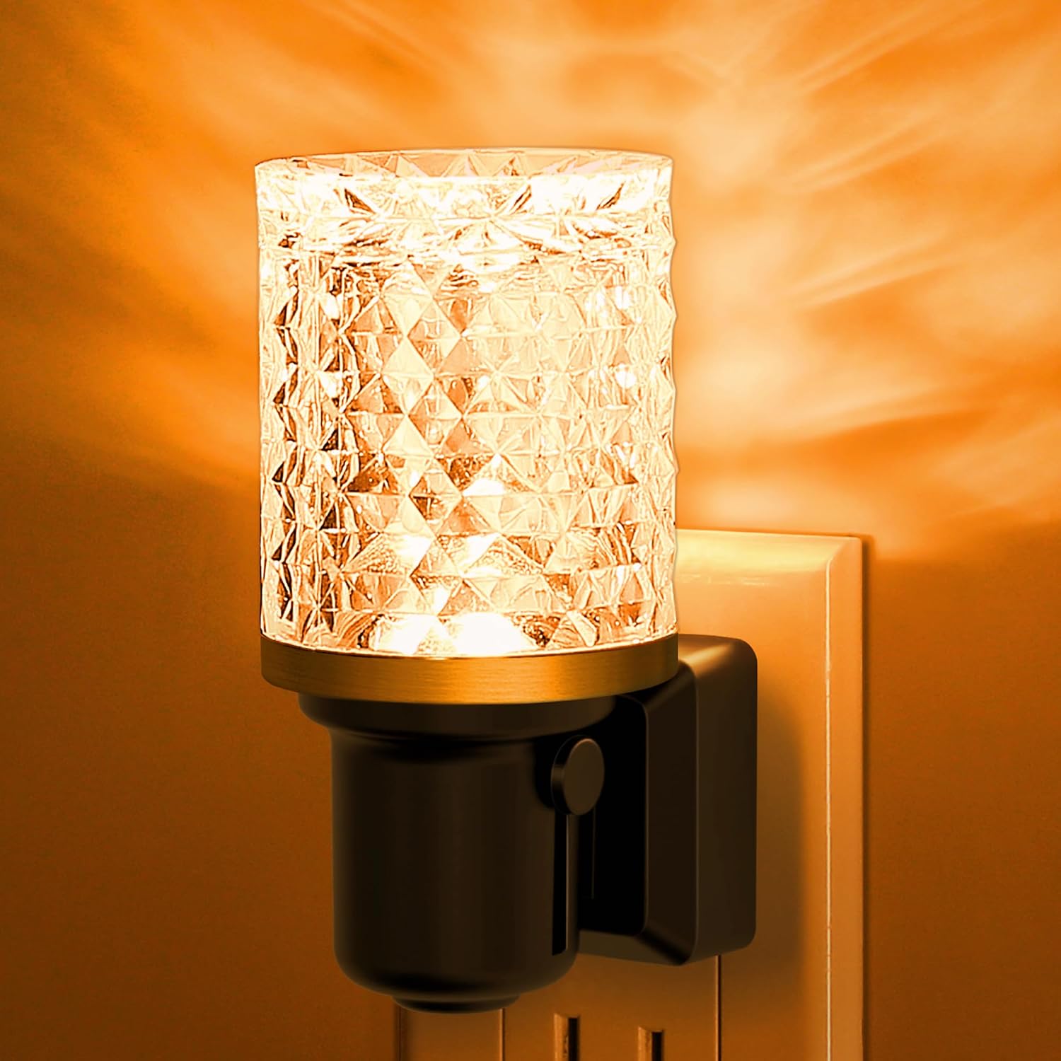 JandCase LED Night Light Amber, Dimmable Night Lights Plug into Wall, Modern Nightlight with Auto On Off Light Sensor, Amber Night Light…