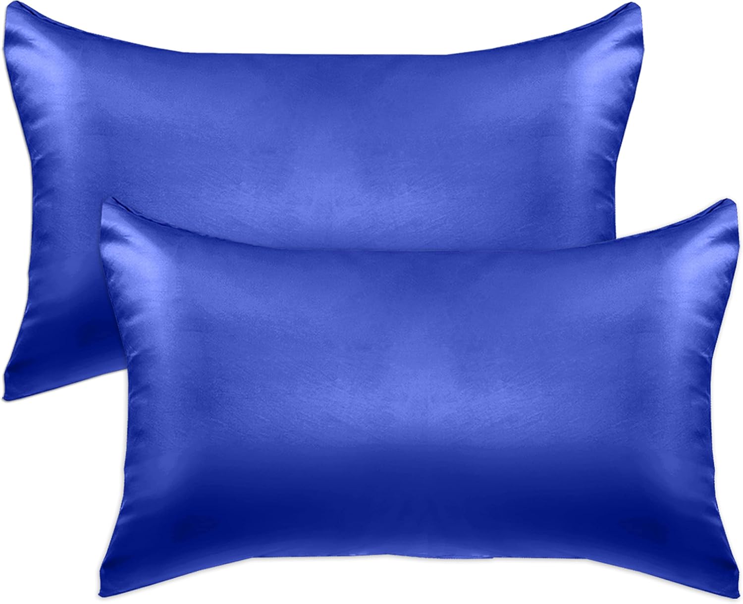 Elegantcomfort Elegant Comfort 2-Pack Standard/Queen Satin Pillowcase Set with Hidden Zipper Closure, Silky Smooth for Hair and fabric…