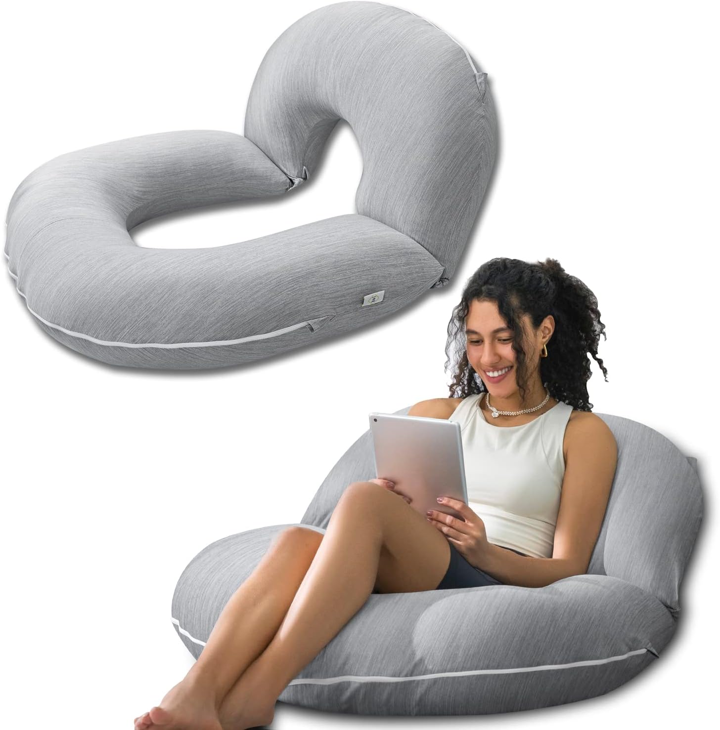 Insen Reading Pillow, Back Pillow for Sitting in Bed for Reading, Nurse & Relax, Reading Pillow for Adults, Moms & Kids, Sit Up Pillow for…