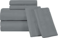 Royalelinens ROYALE LINENS 1500 Thread Count Sateen Dobby Stripe Poly/Cotton Sheet Set - 6 Piece King Bed Sheets - 1 Fitted, 1 Flat, 4 Pill…