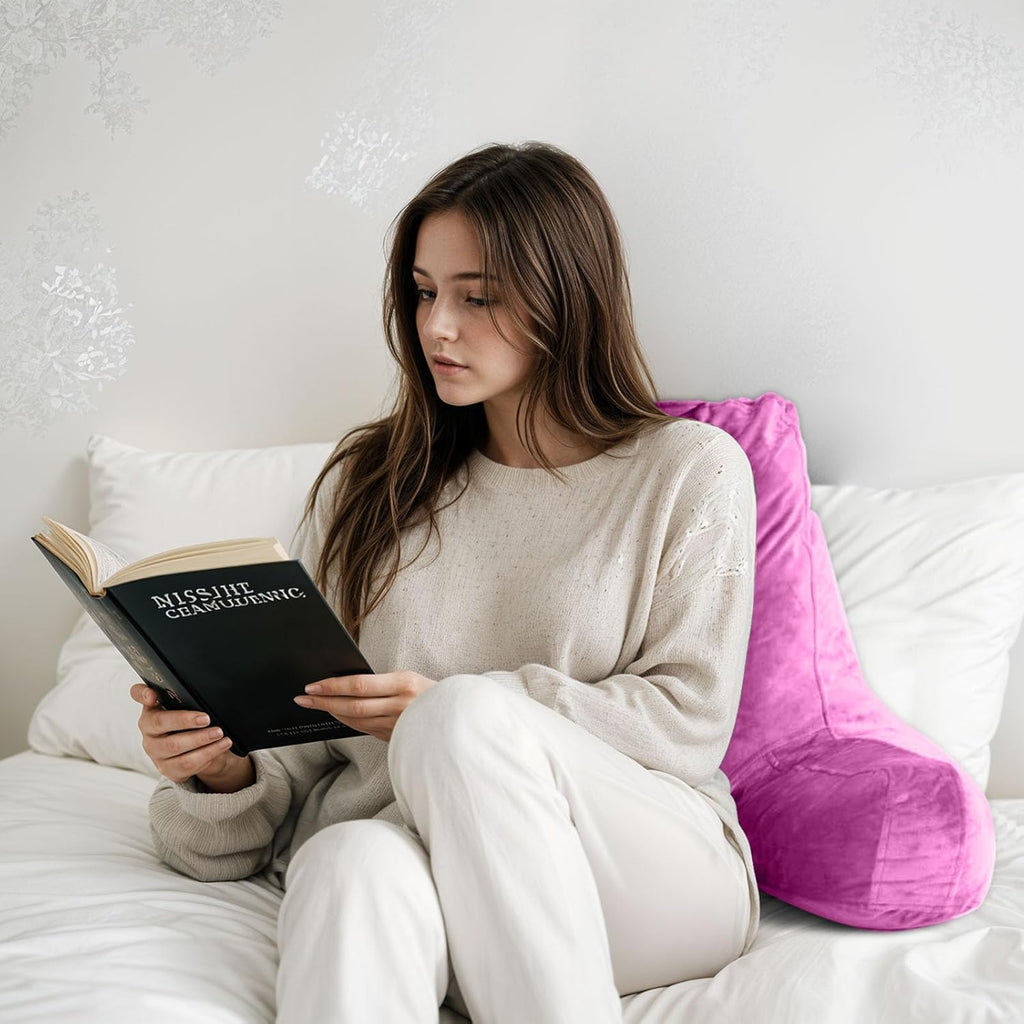 OAISZ Reading Pillow for Sitting in Bed Adult, X-Large Reading Pillow with Shredded Memory Foam, Back Pillow for Sitting Up with Extend…