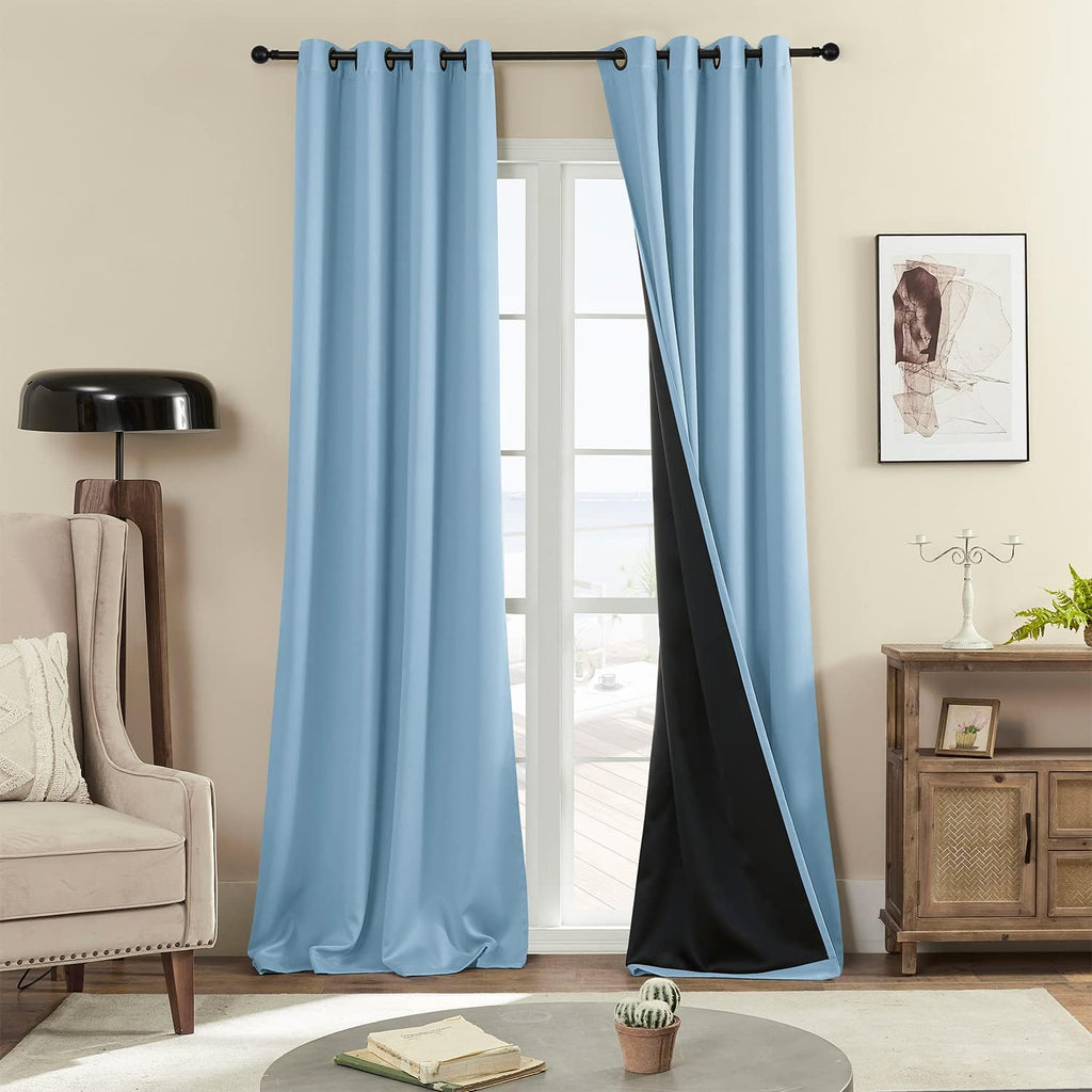 Rutterllow 100% Blackout Curtains, 96 inches 2 Panel Sets, Heat and Full Light Blocking Drapes with Grommets for Bedroom, Thermal Insulate…