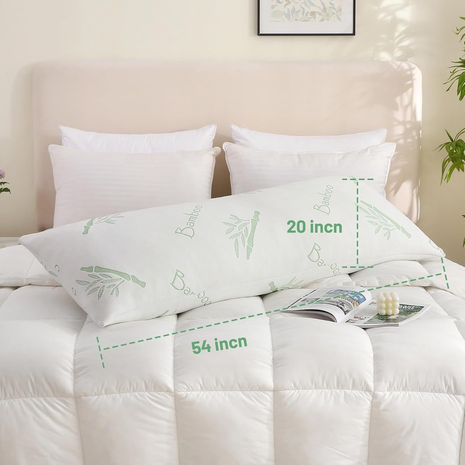 Primesoft Body Pillow for Adults, Memory Foam Long Pillow for Side Sleeper, Fluffy and Firm Full Body Pillow with Removable…