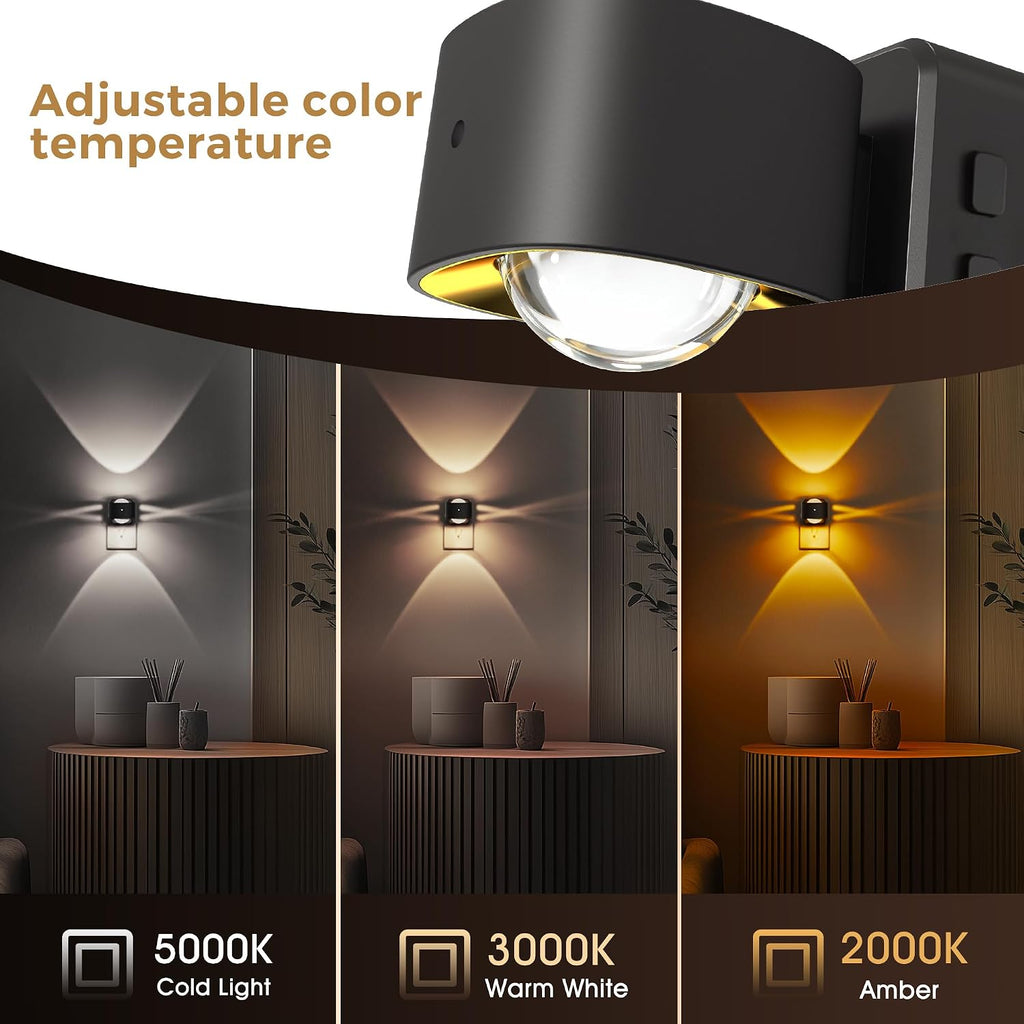 L LOHAS LED Night Light Projector, Night Lights Plug into Wall, 2000K/3000K/5000K Adjustable Color Temperature Nightlight, Rotating…