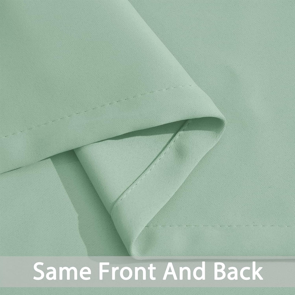 Yakamok Light Sage Green Blackout Curtains-Room Darkening Green Thermal Insulated Grommet Set of 2 Drapes for Bedroom Living Room, 52W x…