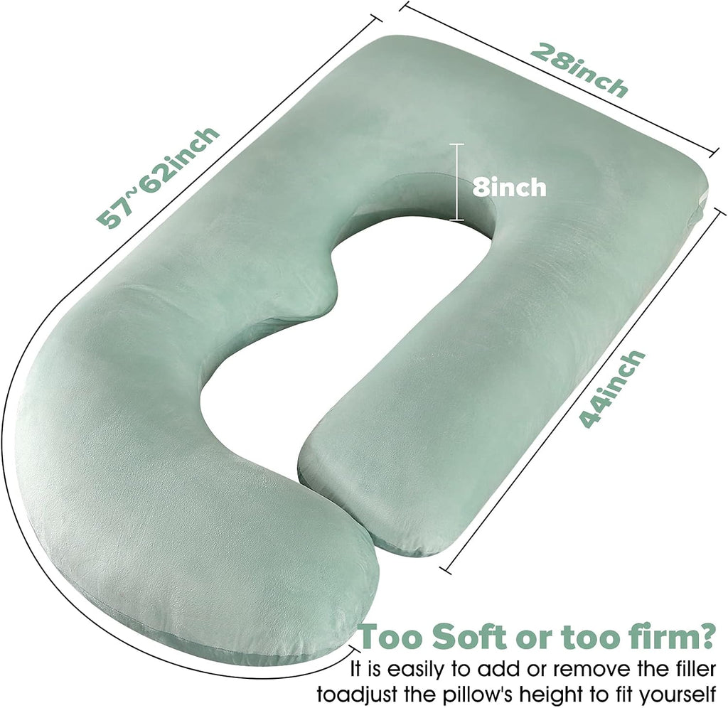 U-Shaped Full Body Pregnancy Pillow for Sleeping – 57" Maternity Pillow with Removable Cover, Support for Back, Legs, Belly & Hips…