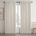 Topfinel 60 Inches Extra Wide Natural Linen Blackout Curtains 84 Inch Length for Living Room Natural Birch Farmhouse Bedroom Thermal Drapes…