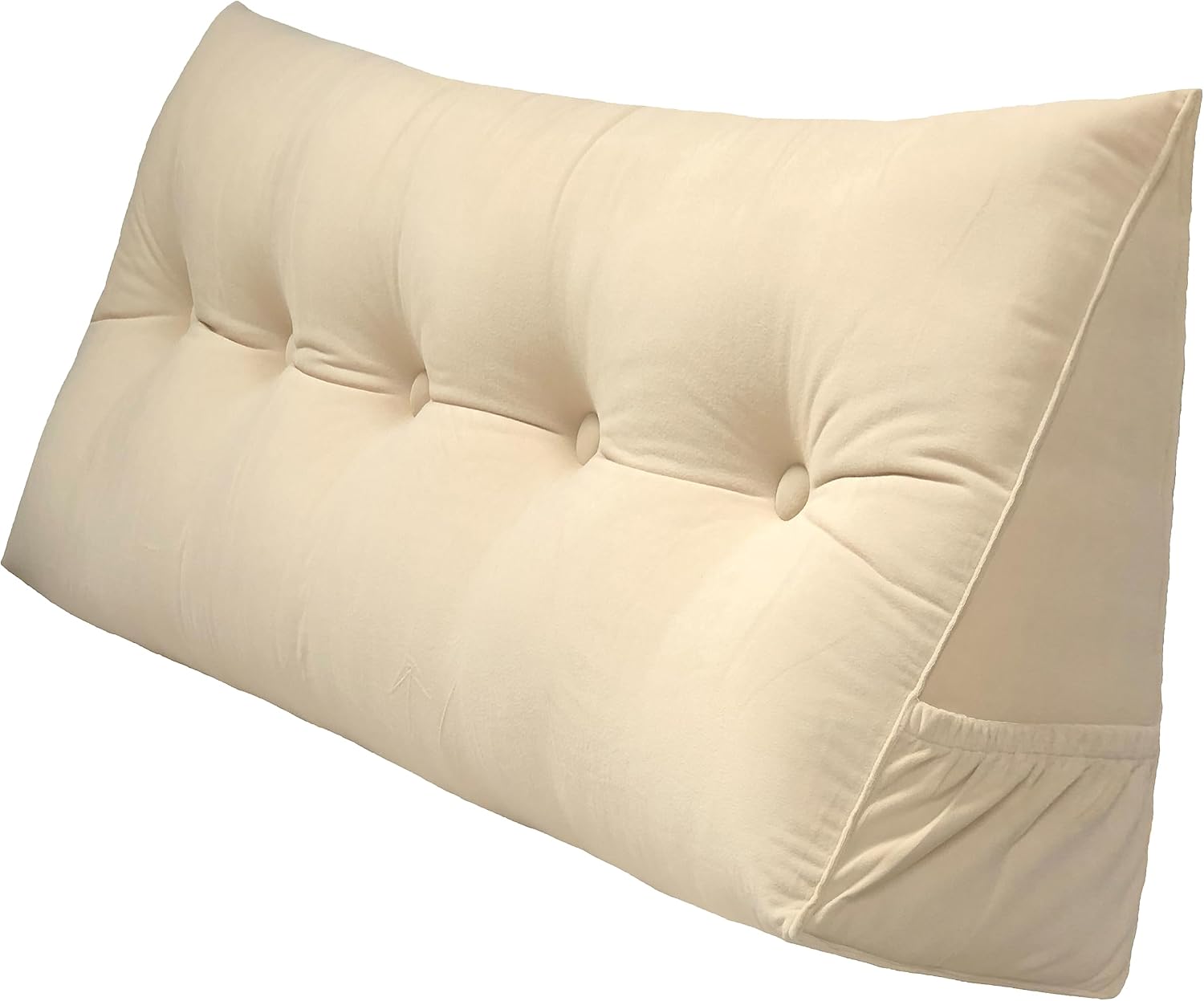 Peachwell Handmade Headboard Pillow-King Size Wedge Support Large Bolster Cushion Headboard Backrest Pillow for Bed Rest with Two Large…