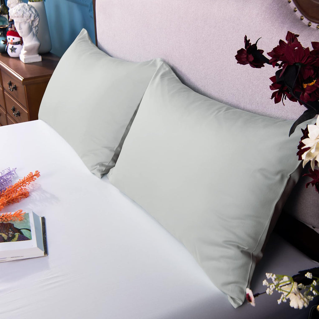 NTBAY Egyptian Cotton Queen Pillowcases - Set of 2, 500 Thread Count Cotton Pillowcases - Soft and Breathable Envelope Closure Pillow…