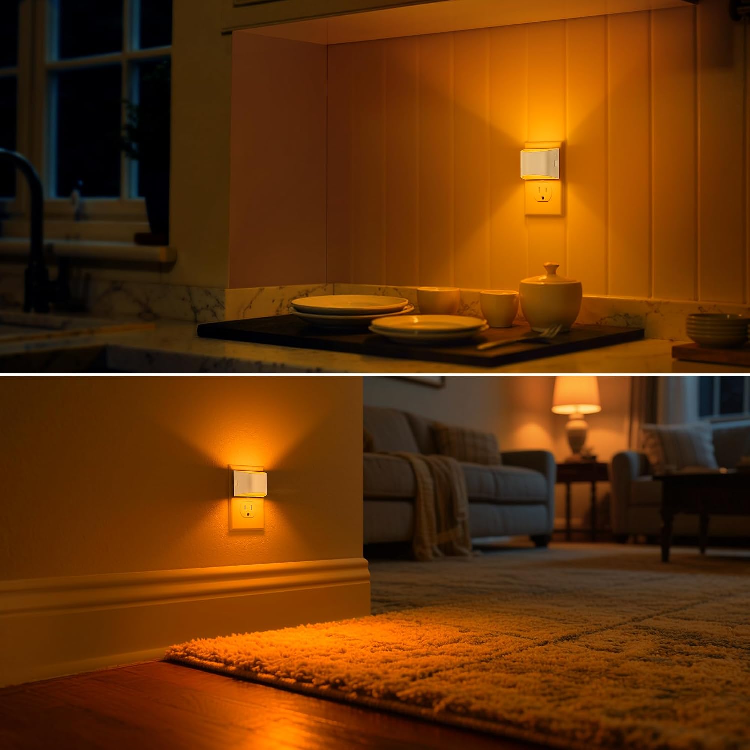 DORESshop LED Night Light[2 Pack], Night Lights Plug into Wall, 3 Level Brightness Adjustable Plug in Night Light, Dusk to Dawn Sensor…