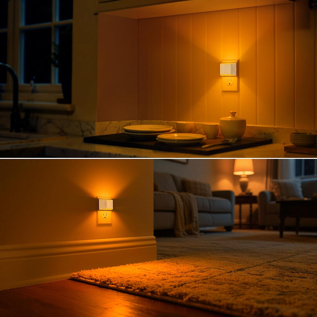 DORESshop LED Night Light[4 Pack], Night Lights Plug into Wall, 3 Level Brightness Adjustable Plug in Night Light, Dusk to Dawn Sensor…