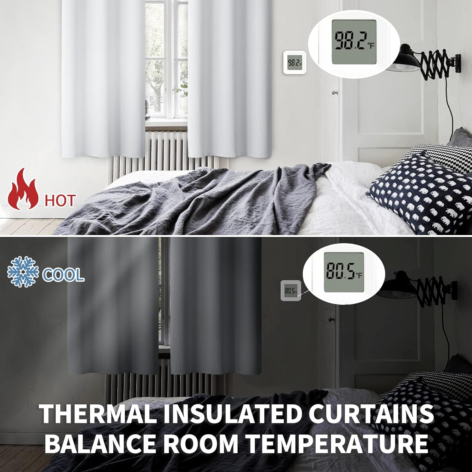 BGment Blackout Curtains - Grommet Thermal Insulated Room Darkening Bedroom and Living Room Curtains, Set of 2 Panels (52 x 120 Inch, Greyi…