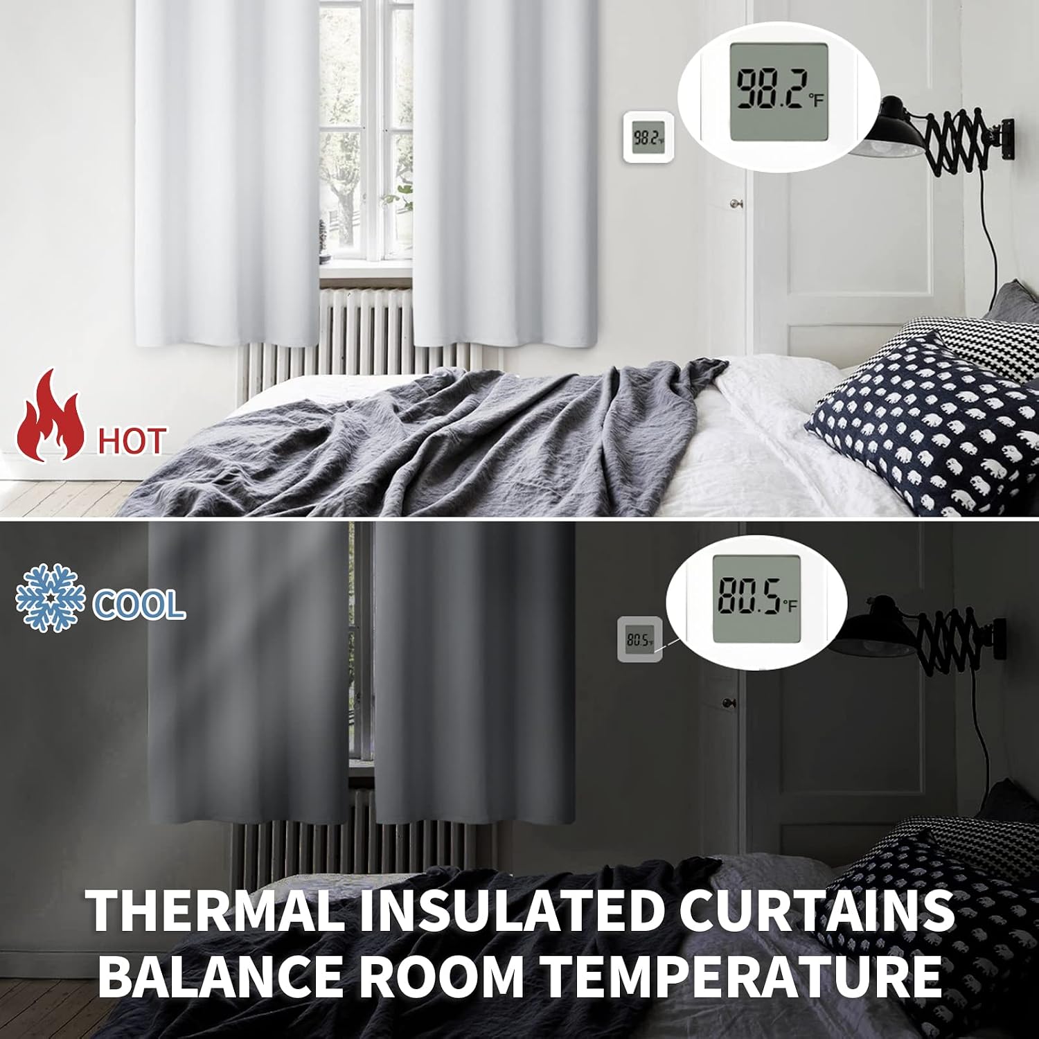 BGment Room Darkening Curtains for Bedroom - Grommet Thermal Insulated Window Treatments Light Blocking Curtains for Living Room, Each 46 x…