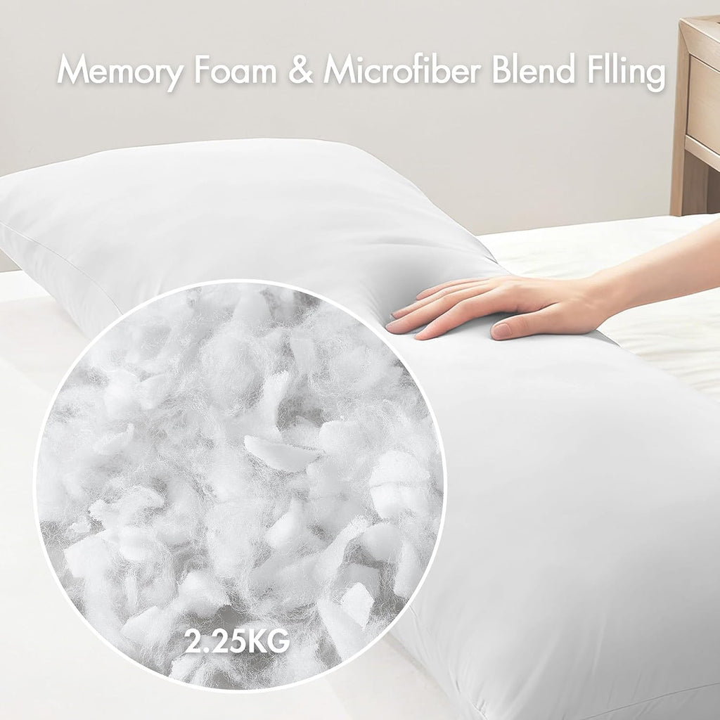 Madisonpark Madison Park Cooling Body Pillow for Side Sleepers & Hot Sleepers, 20"x54" Full Body Pillow with Memory Foam Fill, Pregnancy &…