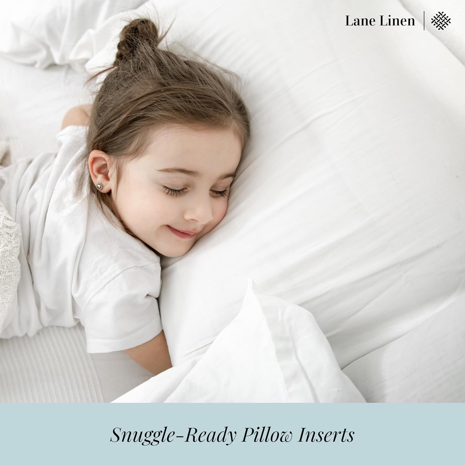 LaneLinen LANE LINEN Bed Pillows Standard Size Set of 4-20"x26" Medium Firm Down Alternative Pillows for Sleeping, Hotel Quality Back Stoma…